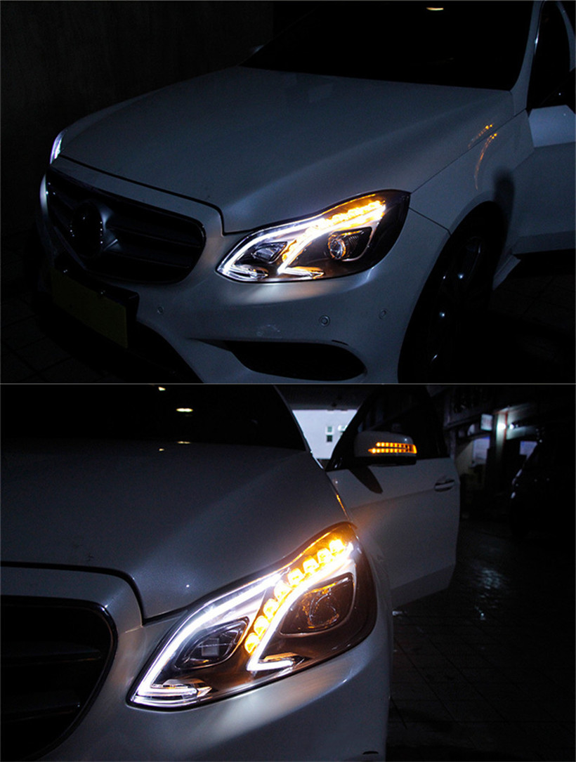 Head Lamp For E Class E250 E260 W212 2010-20 16 Headlights Fog Lights Day Running Light DRL H7 LED Lens Bulb Car Accessory