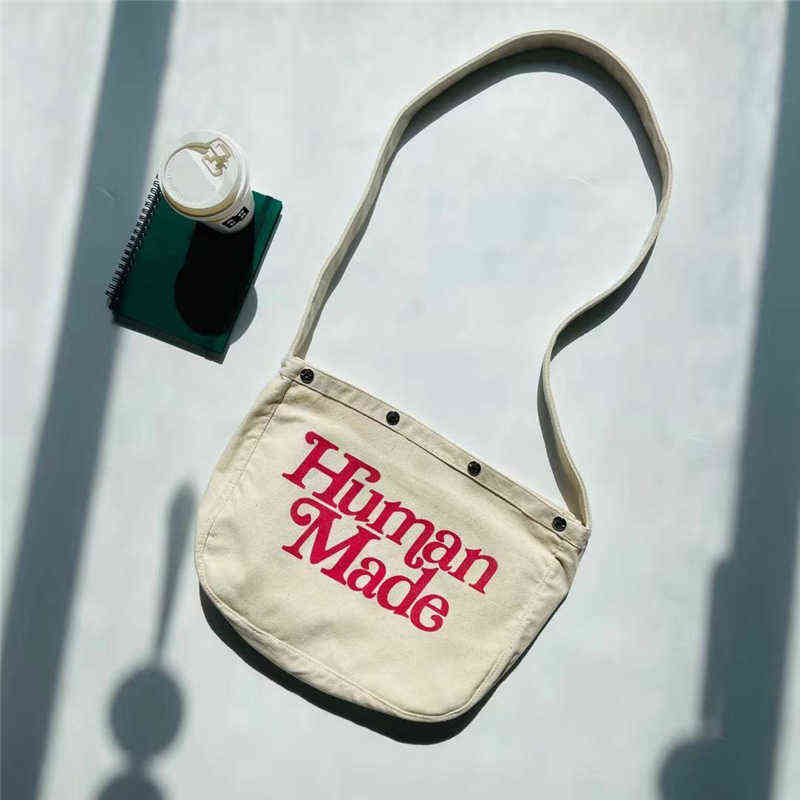 Human Made Girls Dont Cry Fashion Bag Men Best Quality HUMAN MADE Canvas Women Bags Couple Backpack T220803