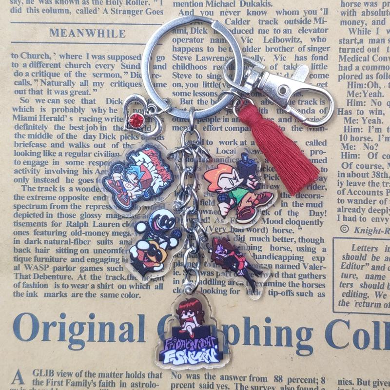 Keychains Acrylic Red Tassels Classic Game Anime Keychain Friday Night Funkin Key Ring For Bag Women Jewelry Birthday Gift
Keychains Acrylic Red Tassels Classic Game Anime Keychain Friday Night Funkin Key Ring For Bag Women Jewelry Birthday Gift