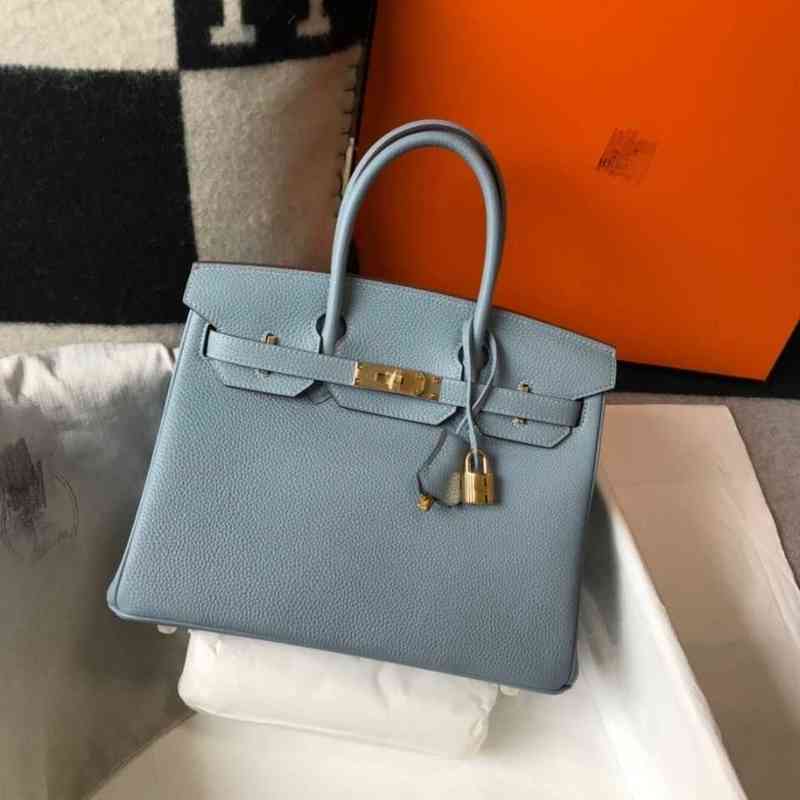 Leather Bags Herme Birkins Togo leather size 25 30 35 linen blue platinum bag gold buckle silver buckle, Sky blue
Leather Bags Herme Birkins Togo leather size 25 30 35 linen blue platinum bag gold buckle silver buckle, Sky blue