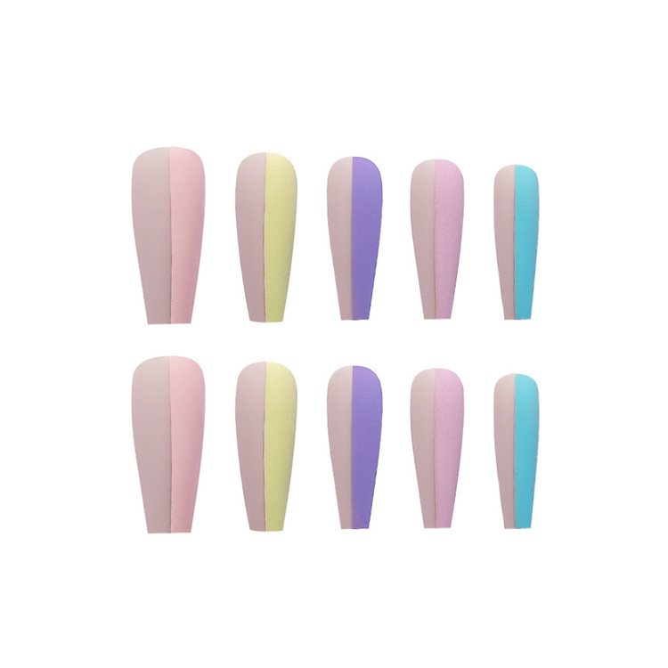 24pcs Red Lip Ballet False Nails Tips Long Full Cover Coffin French Fake Fingernails Tip for Women Girls DIY Nail Art Salon