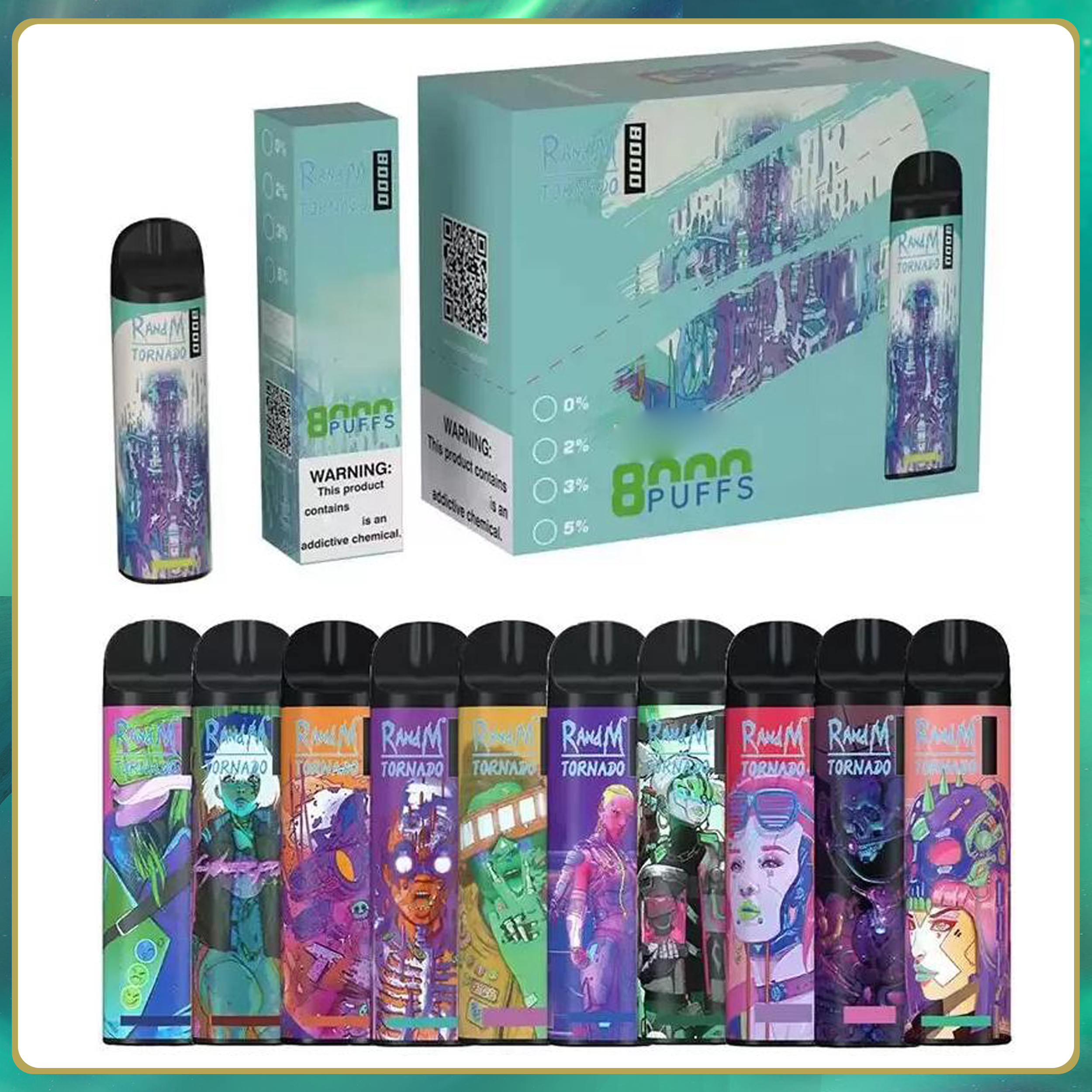 100% Original RandM Tornado 8000 Puffs RandM Disposable E Cigarettes Vaporizer 16ml Device 1000mAh Rechargeable Battery Airflow Control MESH COIL Vape Pen 20 Colors
100% Original RandM Tornado 8000 Puffs RandM Disposable E Cigarettes Vaporizer 16ml Device 1000mAh Rechargeable Battery Airflow Control MESH COIL Vape Pen 20 Colors