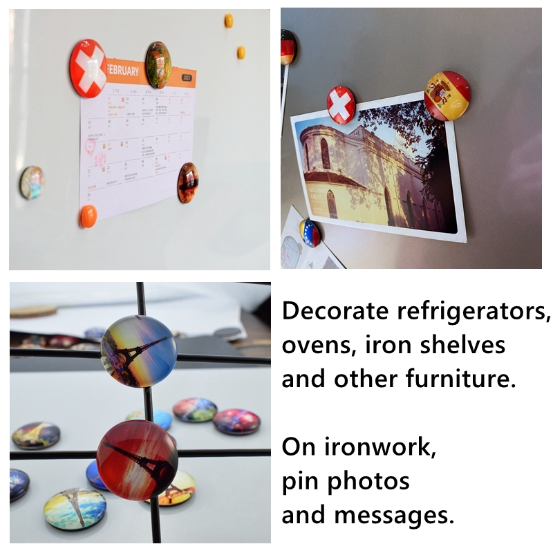 Dragonfly Fridge Magnets Whiteboard Blackboard 30mm Glass Cabochon Cartoon Animals Magnetic Refrigerator Stickers Home Decor