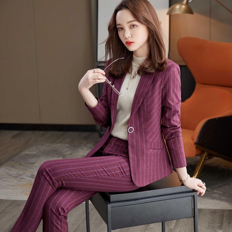 Women' Two Piece Pants Stripes Suits Women 2022 Spring High End Temperament Fashion Long Sleeve Slim Blazer And Office Ladies Work Wear E16
Women' Two Piece Pants Stripes Suits Women 2022 Spring High End Temperament Fashion Long Sleeve Slim Blazer And Office Ladies Work Wear E16