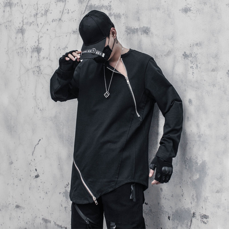 Unisex Spring inclined zipper round collar asymmetric high street Men's clothes Harajuku Hiphop streetwear Sweatshirt oversized 220816, Black
Unisex Spring inclined zipper round collar asymmetric high street Men's clothes Harajuku Hiphop streetwear Sweatshirt oversized 220816, Black