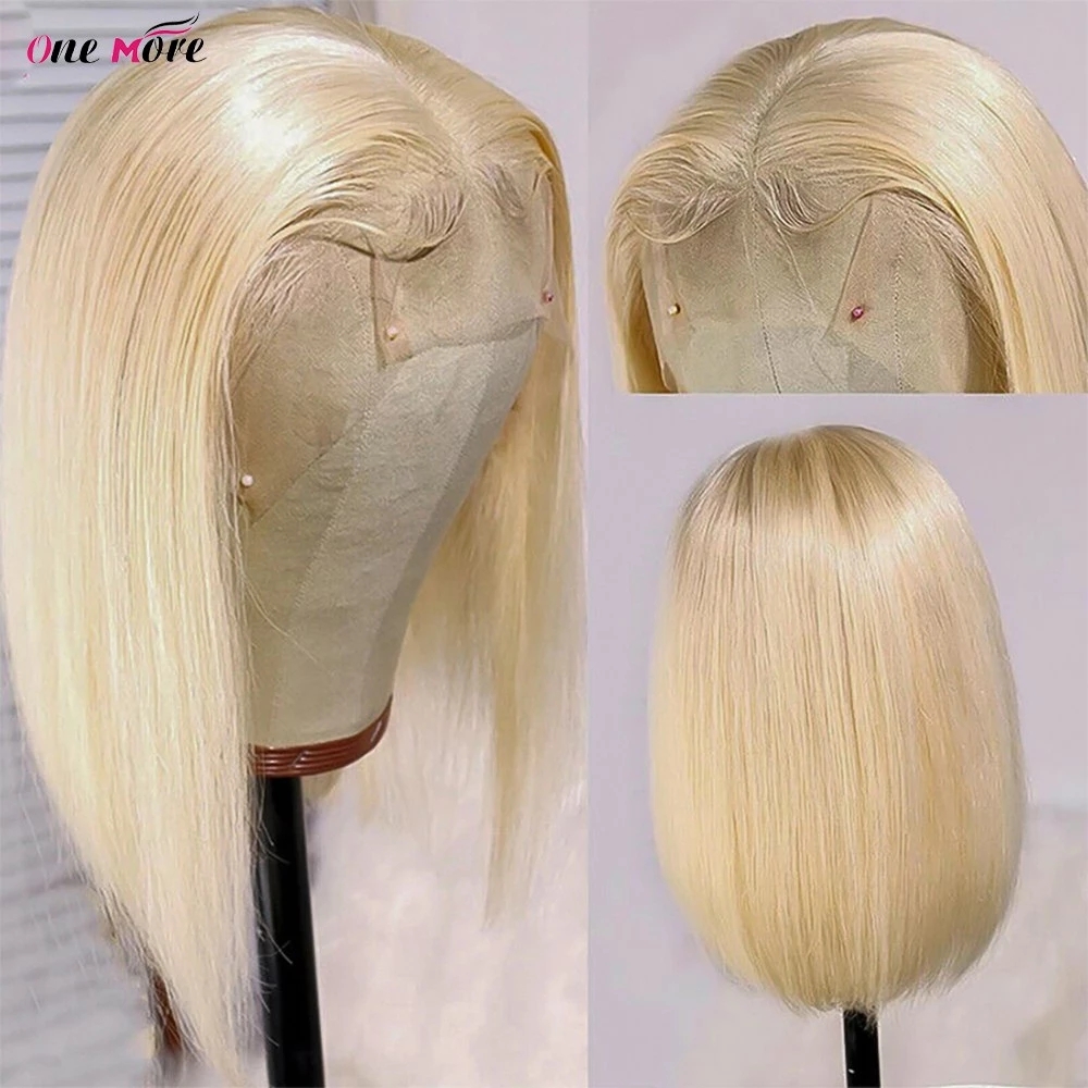 13x4 Short Bob Wigs 613 Blonde Straight Brazilian Lace Front Human Hair Wig Pre Plucked Synthetic Wigs For Black Women