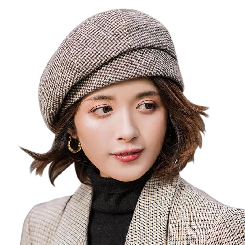 Berets Elegant Women Plaid Beret Hat For Fashion Winter Female Cotton Wool Hats Cap Autumn Women's Painter CasquetteBerets, Black
Berets Elegant Women Plaid Beret Hat For Fashion Winter Female Cotton Wool Hats Cap Autumn Women's Painter CasquetteBerets, Black