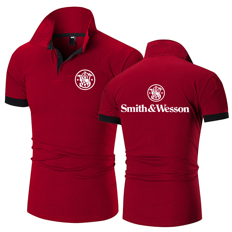 Summer Selling Smith Wesson Print Custom Made Men Short Sleeve T Shirt Casual Fashion Man Polo Shirt T-shirt Tops 220620