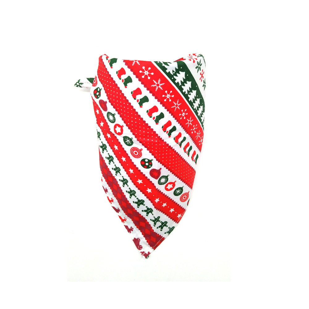Christmas Bandanas Festival Day Dog Apparel Santa Claus Triangle Pet Bib Adjustable Pets Bandana Soft Puppy Kerchief for Small Medium Dogs Snowman Bel