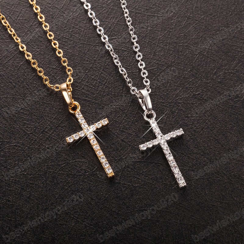 Fashion Women Pendants Crystal Jesus Cross Pendant Necklaces Jewelry For Men/Women Jewelry Necklace Gifts