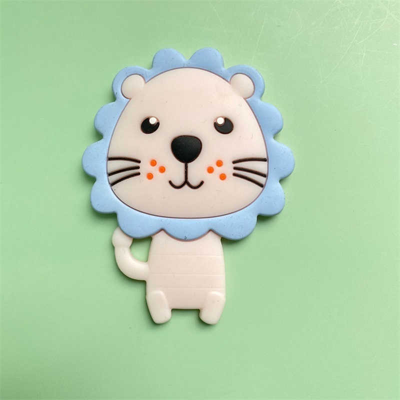 5pcs Silicone Teether Lion Cartoon Animal BPA Free Rodents Teething Necklace Food Grade Infant Chewable Toys Baby Teether 220514
