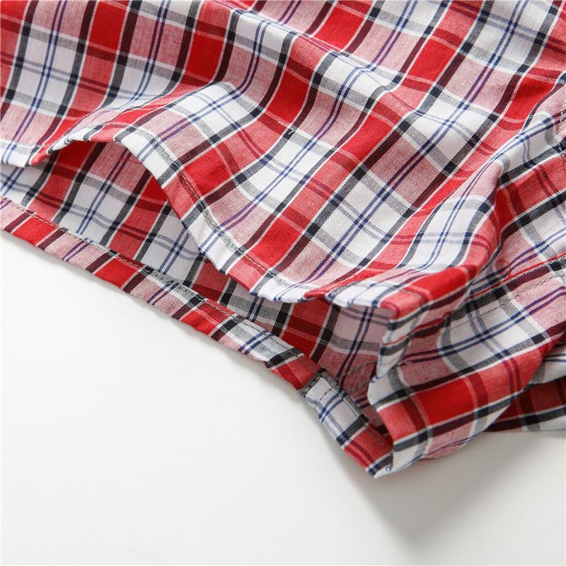 Underpants 7pcs/Set Boxershorts Men Underwear Plaid Panties Man Loose Cotton Boxer Shorts Men's Elastic Woven Boxers For MenUnderpants