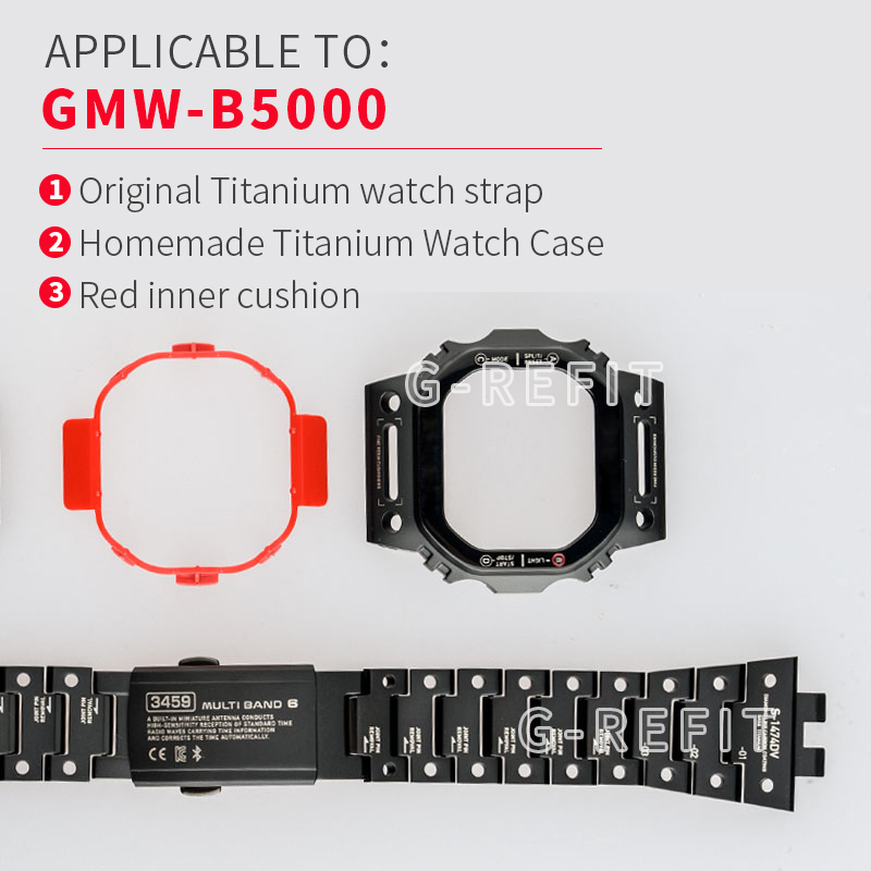 GRefit DW5600 GWB5600 Alloy Bezel Strap Mechanical Style Robot Watchbands GB5600 GMWB5000 Metal Case MechWarrior 220706