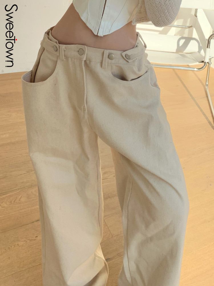 Sweetown Chic Low Waist Casual Baggy Jeans Woman Korean Fashion Loose Streetwear Straight Pants Hippie Denim Trousers Harajuku, As picture
Sweetown Chic Low Waist Casual Baggy Jeans Woman Korean Fashion Loose Streetwear Straight Pants Hippie Denim Trousers Harajuku, As picture