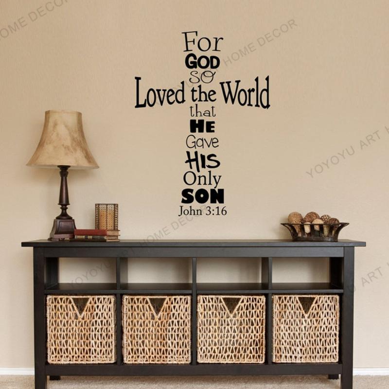 Wall Stickers John 3:16 Cross Decal - Christian Sticker Decor God So Loved Bible Verse Quotes For Bedroom CX2201
Wall Stickers John 3:16 Cross Decal - Christian Sticker Decor God So Loved Bible Verse Quotes For Bedroom CX2201
