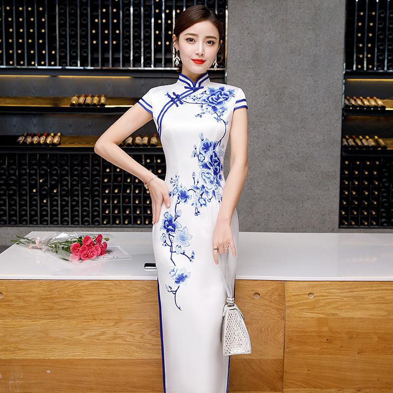 Ethnic Clothing Sheng Coco Painted Silk Dresses White Blue Long Qipao Designed Cheongsam Dress Plus Size Women Fishtail EveningEthnic
Ethnic Clothing Sheng Coco Painted Silk Dresses White Blue Long Qipao Designed Cheongsam Dress Plus Size Women Fishtail EveningEthnic