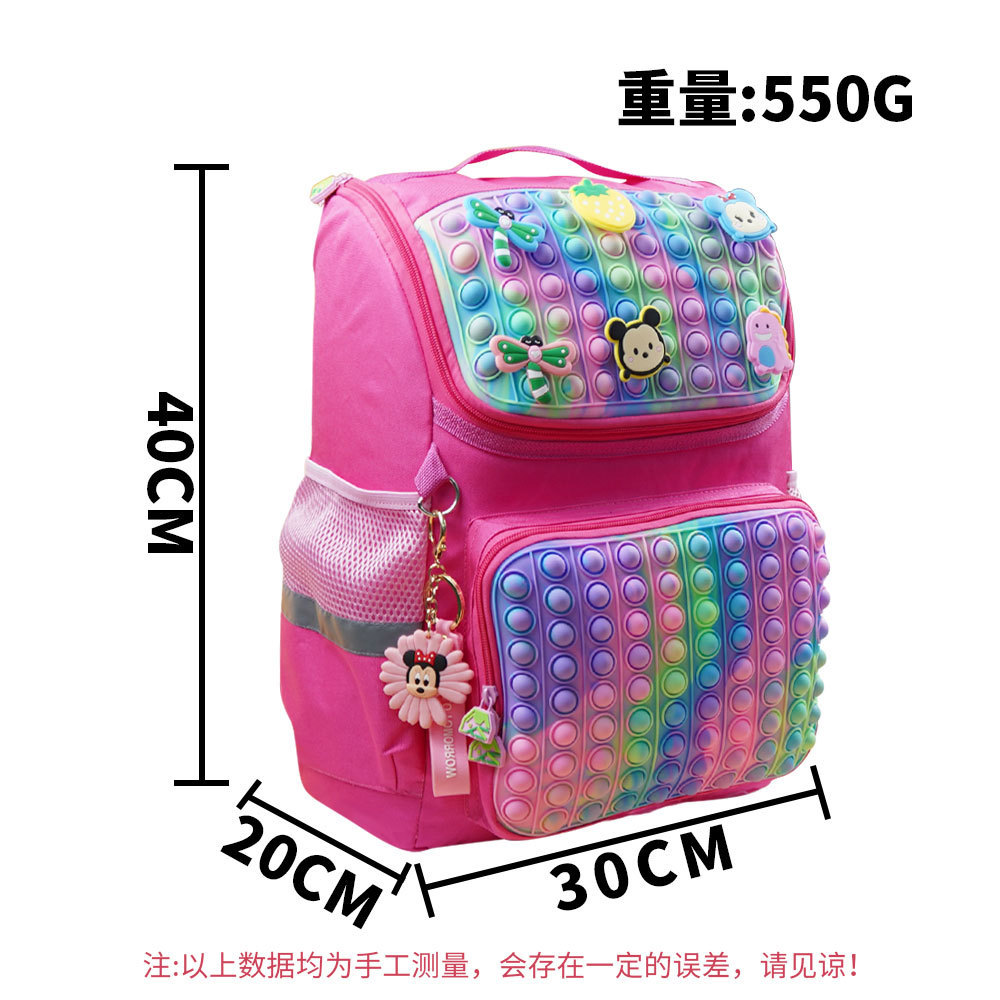 Mochila Escolar Girls Backpack School Bags Silicone Children's Storage Bag Bubble Pinch Rodent Pioneer Decompression Boy Girl Schoolbag 003