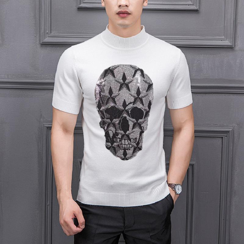 Men's T-Shirts Custom Skull Drill Men's Sweater Short-Sleeved Slim Cashmere Knitted T-Shirt TrendMen's, As shown asian size
Men's T-Shirts Custom Skull Drill Men's Sweater Short-Sleeved Slim Cashmere Knitted T-Shirt TrendMen's, As shown asian size