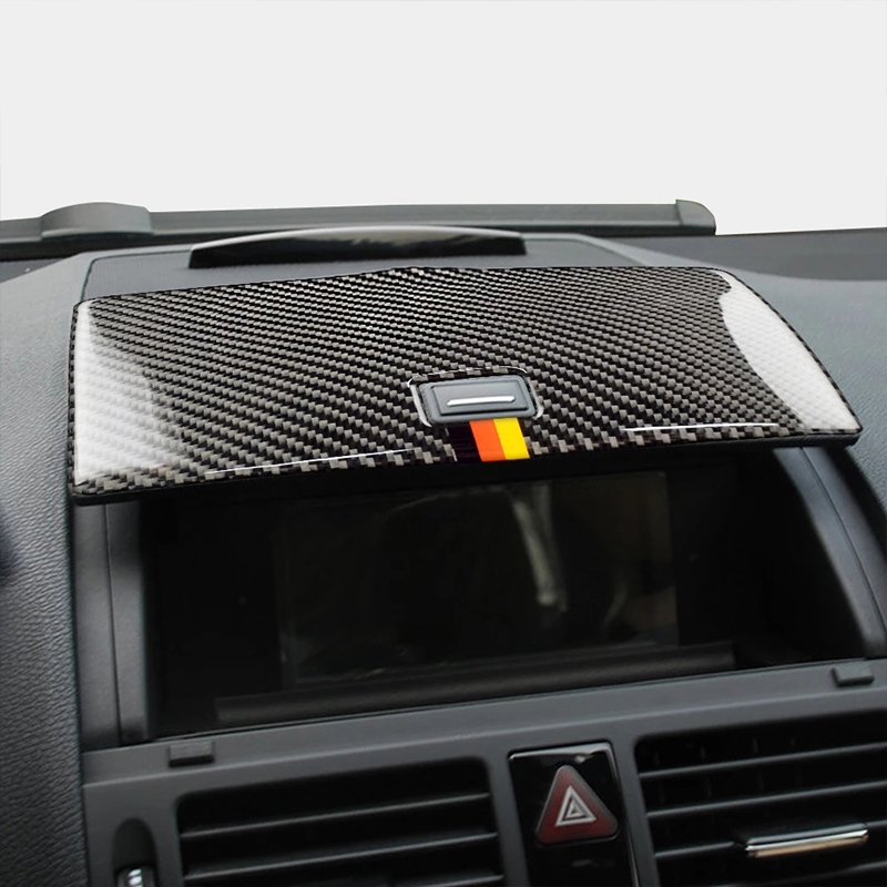 Car Center Console Navigation Carbon Fiber Sticker Panel Cover For Mercedes Benz C Class W204 2007 2008 2009 - 2014 Accessories