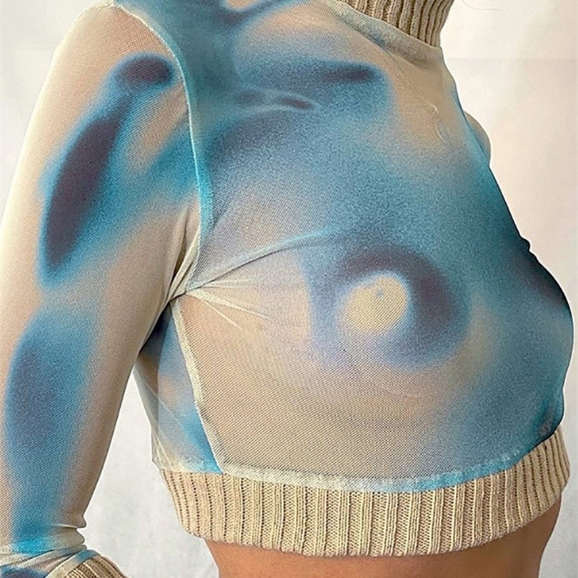 ALLNeon 90s Vintage Streetwear Tie Dye Print Turtleneck Mesh T-shirts Y2K Fashion Patchwork Long Sleeve Crop Tops Women Fashion 220407, Blue
ALLNeon 90s Vintage Streetwear Tie Dye Print Turtleneck Mesh T-shirts Y2K Fashion Patchwork Long Sleeve Crop Tops Women Fashion 220407, Blue