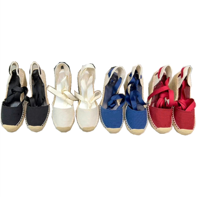 Womens 2022 Spring Summer High Wedge Platform Espadrille Shoes Ladies Luxury Designer Canvas Slip On Closed Toe Mule Sandals 
Womens 2022 Spring Summer High Wedge Platform Espadrille Shoes Ladies Luxury Designer Canvas Slip On Closed Toe Mule Sandals