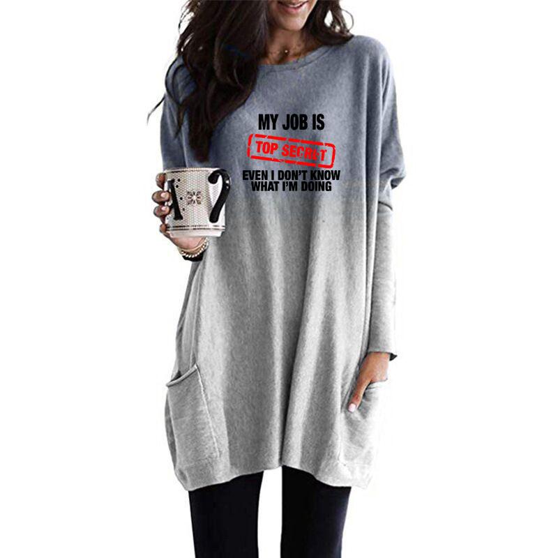 Women' Hoodies & Sweatshirts My Job Is Top Secret Print Gradient Long For Female Femmes Girlfriend Lover Gift Women Spring Autumn Pocket, Gray
Women' Hoodies & Sweatshirts My Job Is Top Secret Print Gradient Long For Female Femmes Girlfriend Lover Gift Women Spring Autumn Pocket, Gray