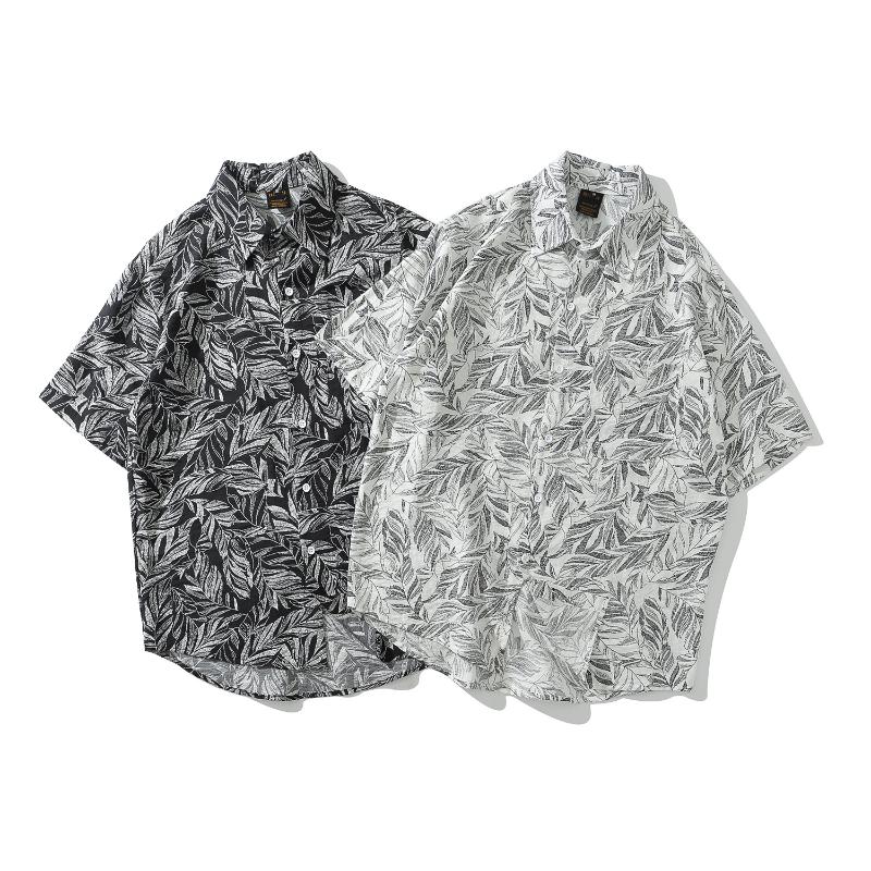 Men's Casual Shirts Men Half Sleeve Oversize Leaf Printed Black White Hip Hop Shirt Beach Summer WearMen's
Men's Casual Shirts Men Half Sleeve Oversize Leaf Printed Black White Hip Hop Shirt Beach Summer WearMen's