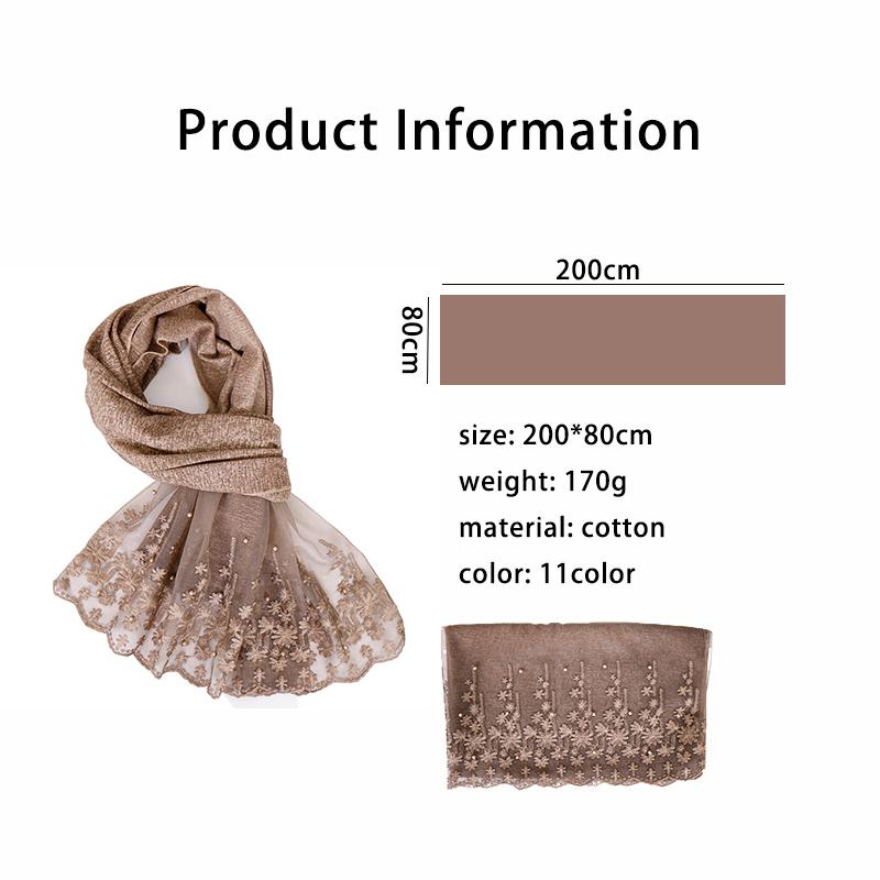 Headband Maxi ScarvesScarves Hijab Scarves Stretchy go Shawls Muslim Cotton Beads Bandhnu Scarf Lace Islamic Wraps scarf designers