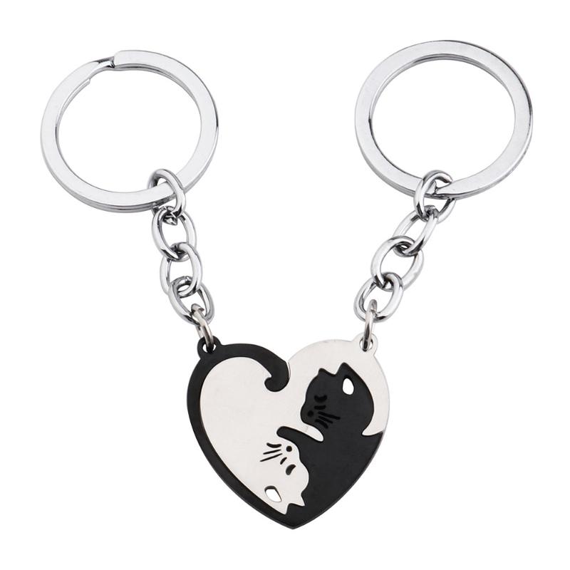 Keychains Stainless Steel Cat KeyChain Heart-Shaped Splicing Key Chain Pendant Couple Accessories Jewelry K4902
Keychains Stainless Steel Cat KeyChain Heart-Shaped Splicing Key Chain Pendant Couple Accessories Jewelry K4902