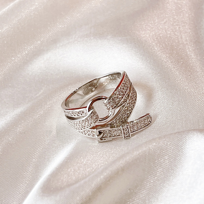 s Designers Sier Ring for Women Fashionable and Versatile Jewelry Woman Top Quality Personality Creative Adjustable Belt Buckle Rings Very Good