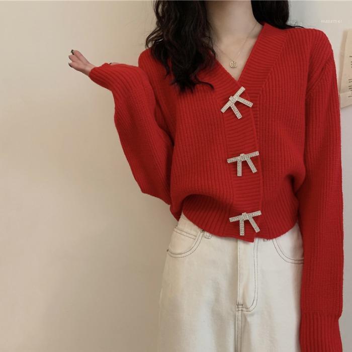 Chinese Red Sweater Sweety Crystal Bow V Neck Breasted Stripe Elastic Draped Slim Lovely Shirts Casual Women Blouses Women's &, Black
Chinese Red Sweater Sweety Crystal Bow V Neck Breasted Stripe Elastic Draped Slim Lovely Shirts Casual Women Blouses Women's &, Black