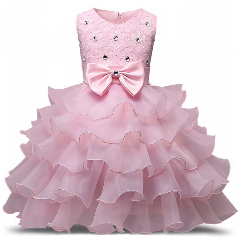 Lace Flower Princess Dress 02 Years Birthday Baby Girl Clothes Wedding Evening Cake Smash Tulle Gown Kids Dresses for Girls 220707