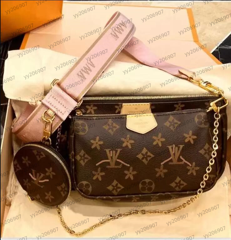 3pcs set Women Classic Luxury designer handbag Pochette Felicie Bag Genuine Leather Handbags Shoulder handbag Clutch Tote Messenger Shopping Purse M4484 vuttons