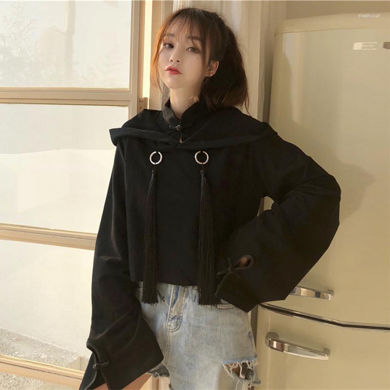 Women's Hoodies & Sweatshirts Black Vintage Chinese Style Women Fashion Brand Crop Top Loose Hooded Tops Hipster Pullovers Oversize
Women's Hoodies & Sweatshirts Black Vintage Chinese Style Women Fashion Brand Crop Top Loose Hooded Tops Hipster Pullovers Oversize