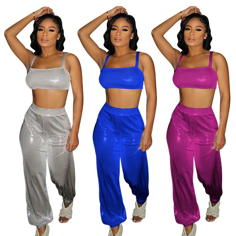 Women' Two Piece Pants Sexy Glitter 2 Outfits For Women Sets Club Waist Top Elastic Long Pure Color Party Nightclub Matching SetsWomen, Blue
Women' Two Piece Pants Sexy Glitter 2 Outfits For Women Sets Club Waist Top Elastic Long Pure Color Party Nightclub Matching SetsWomen, Blue