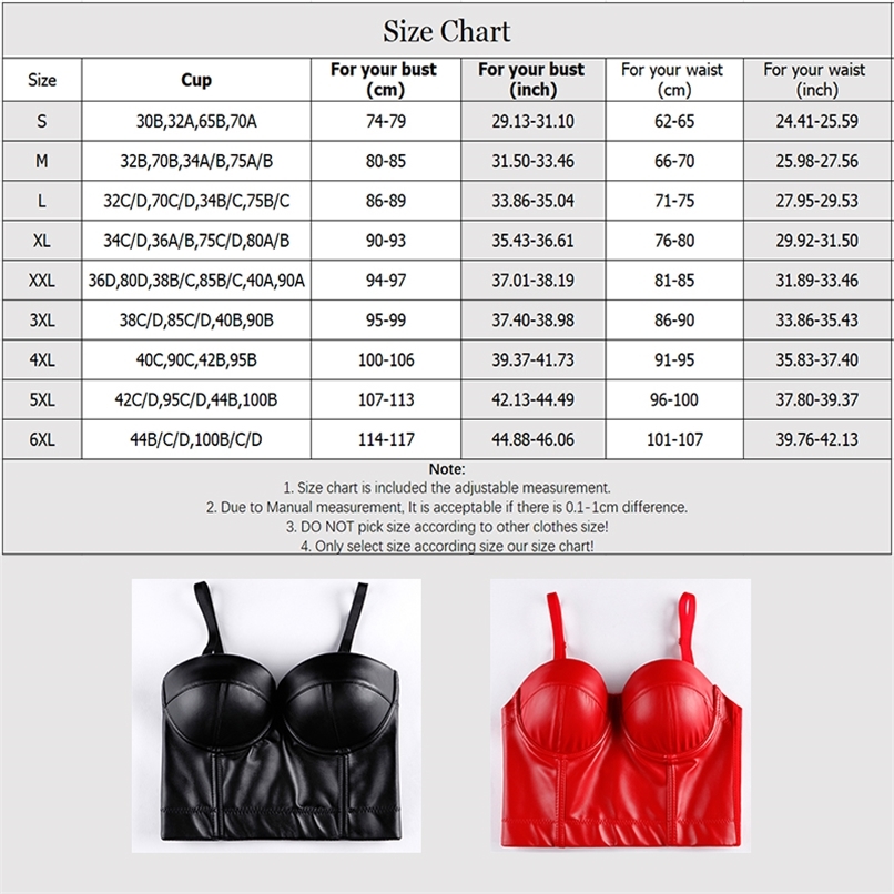 Wechery Women Leather Corset Top Crop Bustier Gothic Bra Push Up Bodice Sexy Lingerie Corselet Party Short Camis Plus Size 6XL 220524