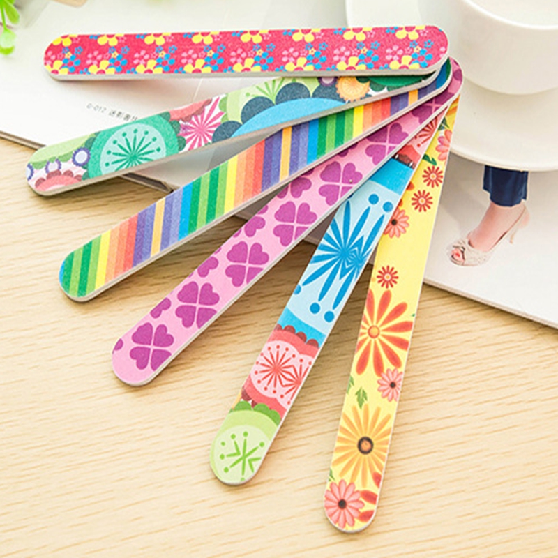 17.8*2cm 2-Side Nail Files Art Acrylic Polish Grind Sand File Block Buffer Make Up Manicure Tool Random color
