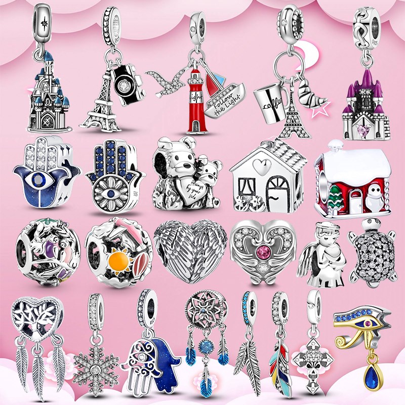 925 Sterling Silver Pendant Charms for Pandora Original box House Castle Feather Charms Cross Tower Snowflake Eyes European Bead Charms Bracelet Necklace
925 Sterling Silver Pendant Charms for Pandora Original box House Castle Feather Charms Cross Tower Snowflake Eyes European Bead Charms Bracelet Necklace
