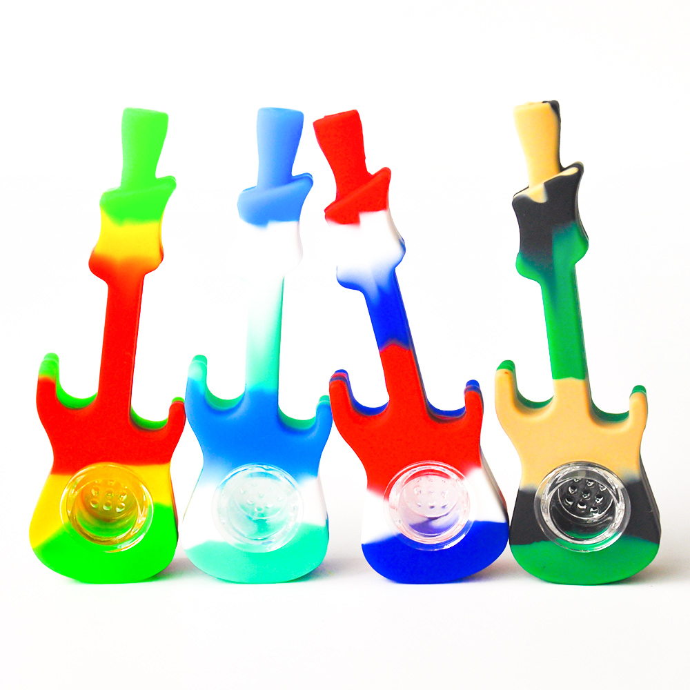 4inches Silicone Guitar Smoking Pipe Hand Pipes with bowl Oil Rigs Glass Bong DHL/fedex Free
4inches Silicone Guitar Smoking Pipe Hand Pipes with bowl Oil Rigs Glass Bong DHL/fedex Free