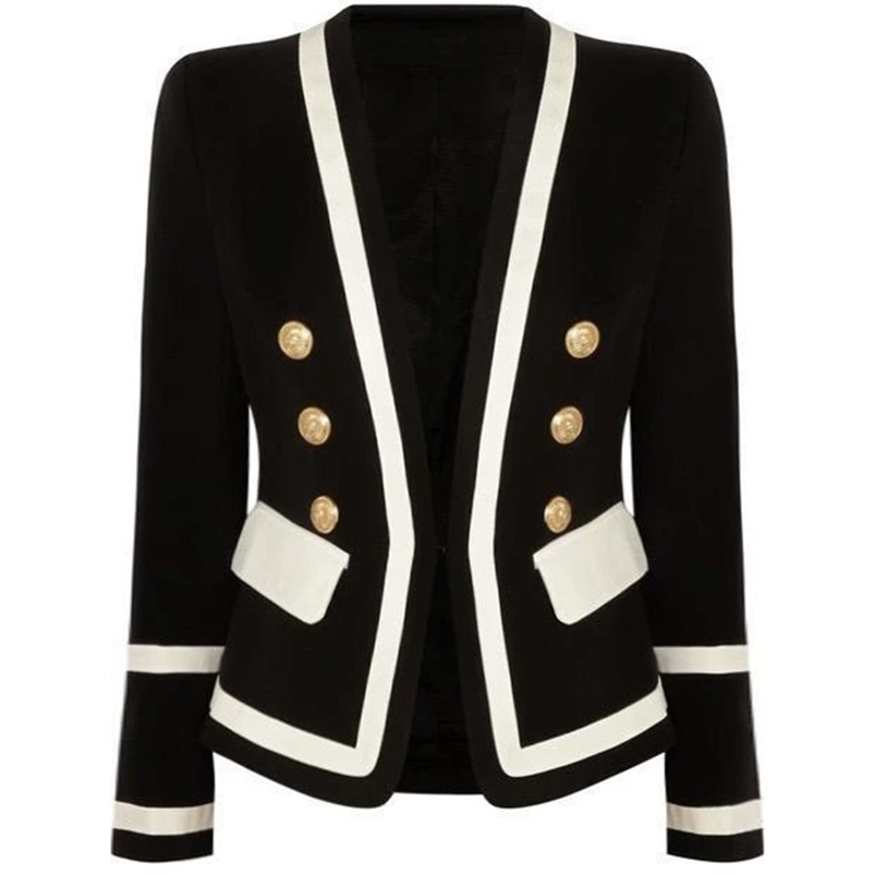 HIGH STREET New Fashion 2020 Designer Blazer Women's Classic Black White Color Block Metal Buttons Blazer Jacket Outer Wear LJ201021
HIGH STREET New Fashion 2020 Designer Blazer Women's Classic Black White Color Block Metal Buttons Blazer Jacket Outer Wear LJ201021