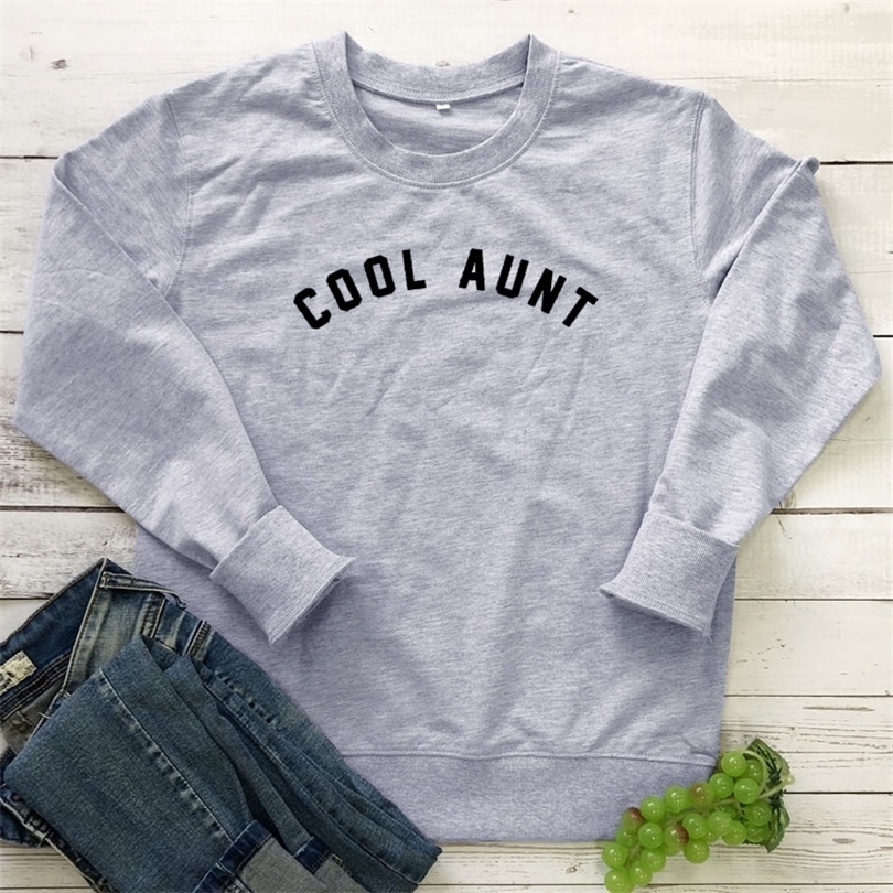 Cool Aunt Sweatshirt Casual Women Long Sleeve Slogan Pullovers Funny 90s New Aunt Life Gift Sweatshirts Streetwear Drop Shipping T200311
