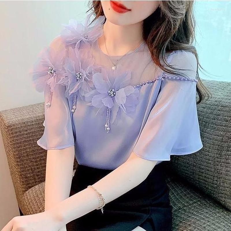 Women's Blouses & Shirts Casual Blouse Female Nail Pearl Flower Chiffon Shirt 2022 Summer Design Lace Short Sleeve TopsWomen's Chee22, Pink
Women's Blouses & Shirts Casual Blouse Female Nail Pearl Flower Chiffon Shirt 2022 Summer Design Lace Short Sleeve TopsWomen's Chee22, Pink