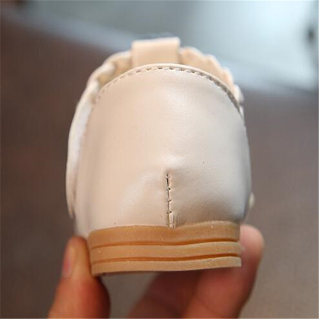 Kids Girls Sneakers Spring Autumn Pearl Flowers Princess Leather Shoes For Child Flats Toddlers Baby Single Shoe