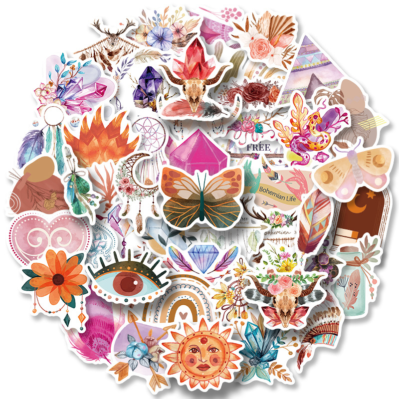 50pcs Creative Bohemian graffiti Sticker Phone Laptop Skateboard Car Stickers Pack for Luggage Guitar Helmet Sticker, Multiple colors
50pcs Creative Bohemian graffiti Sticker Phone Laptop Skateboard Car Stickers Pack for Luggage Guitar Helmet Sticker, Multiple colors