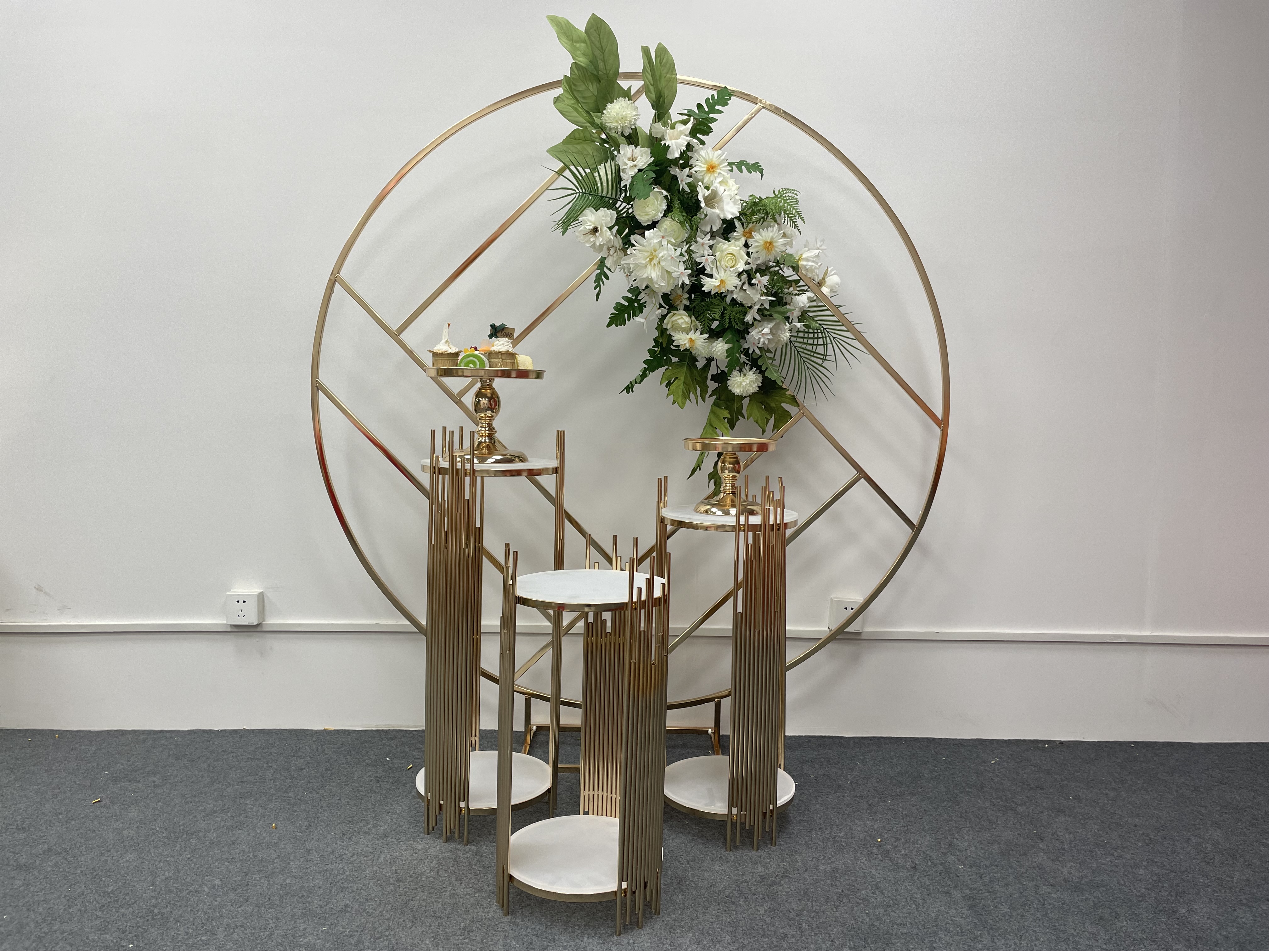 7PCS Outdoor Garden Wedding Decoration Dry Flower Backdrop Arch Home Hotel Dessert Cake Table Baptism Birthday Party Cupcake Candy Cookie Foods Decora