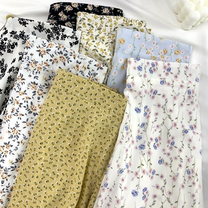 7 Colors Skirts Women Sweet Summer Retro Female Harajuku Student Ins Aline Basic Floral Arrival Holiday Soft Faldas Midi 220701