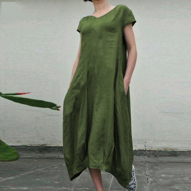 Cotton Linen Summer Women Retro Short Sleeve Big Swing Dress Ladies Long Maxi Chic Holiday Female Casual Dresses, Blue
Cotton Linen Summer Women Retro Short Sleeve Big Swing Dress Ladies Long Maxi Chic Holiday Female Casual Dresses, Blue