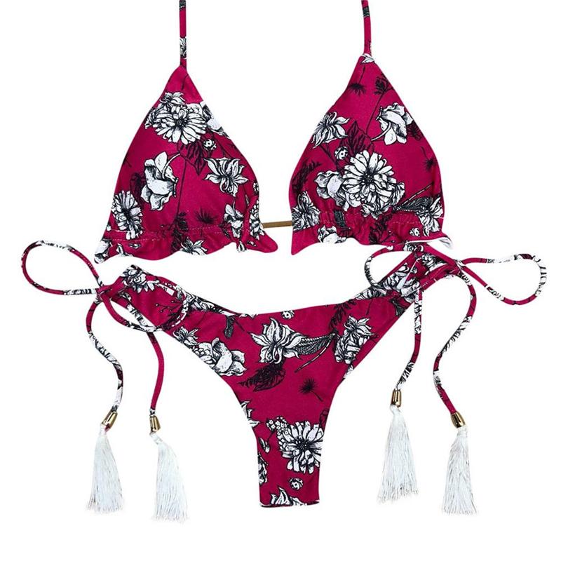 Women' Swimwear 2022 Bathing Suit Women Floral Sexy Bikini Set Tassel Halter Beach Swimming Wear Push Up Bandeau Red Black Swim Suits
Women' Swimwear 2022 Bathing Suit Women Floral Sexy Bikini Set Tassel Halter Beach Swimming Wear Push Up Bandeau Red Black Swim Suits
