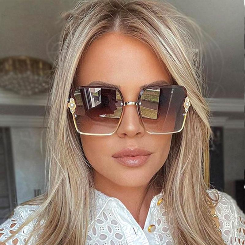Sunglasses Half Frame Luxury Women Brand Pearl Square Fashion Shades UV400 Vintage Glasses 50729
Sunglasses Half Frame Luxury Women Brand Pearl Square Fashion Shades UV400 Vintage Glasses 50729