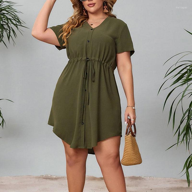 Plus Size Dresses For Women Summer 2022 Short Sleeve Casual V Neck Drawstring Irregular Mini Dress Female Big Clothes 4XLPlus Meli22, Black
Plus Size Dresses For Women Summer 2022 Short Sleeve Casual V Neck Drawstring Irregular Mini Dress Female Big Clothes 4XLPlus Meli22, Black